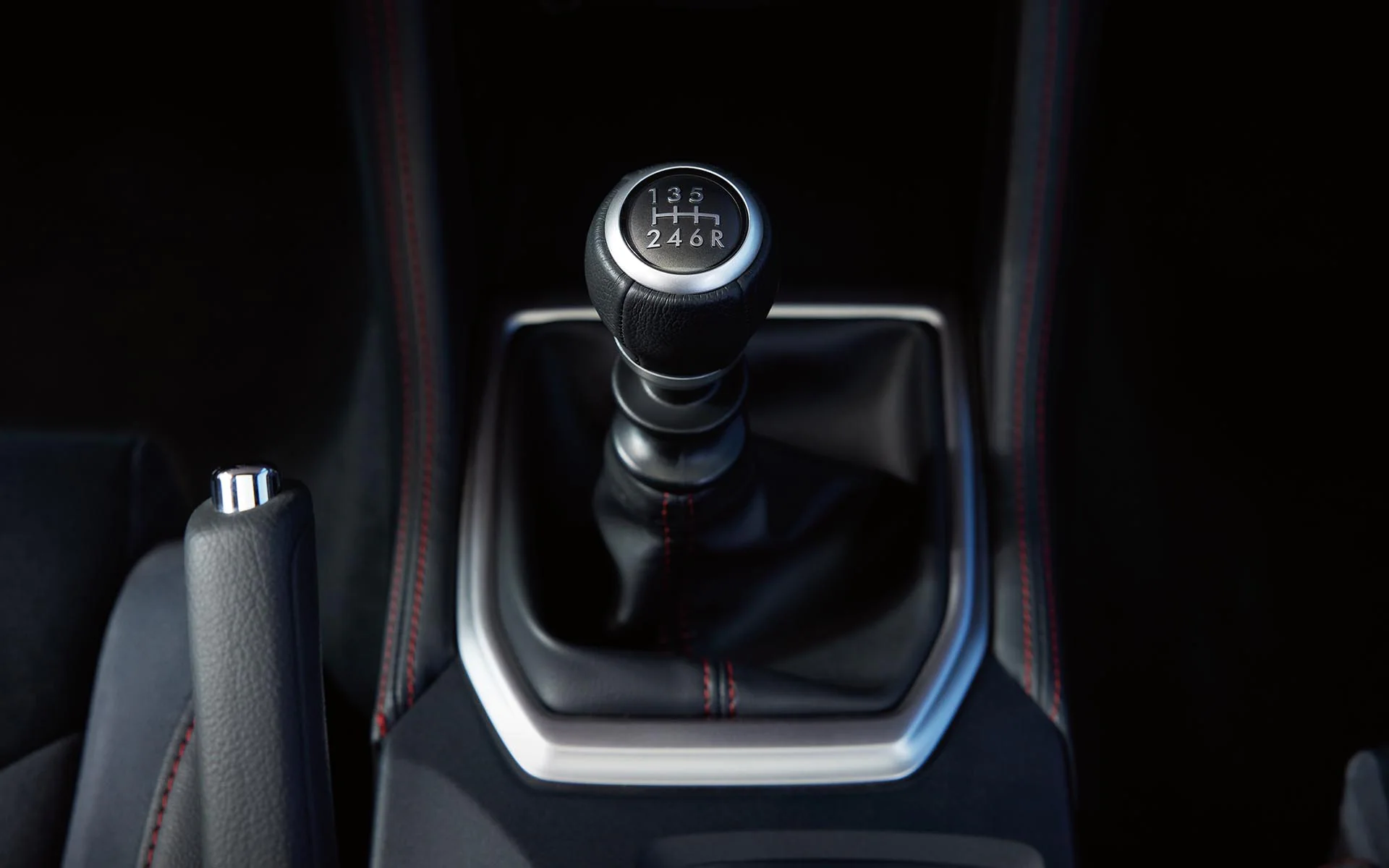 A close up of the gear shift in the 2022 Subaru WRX